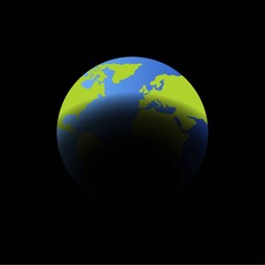 Earth in the eclipse on a black background, Vector