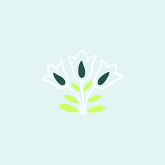 Bluebell vector illustration. Three blooming flowers icon vector illustration.