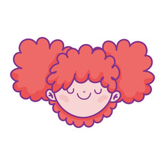 cute girl face cartoon character icon