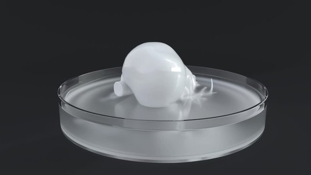 360 degree animation of a 3D printed heart in a petri dish - 3D rendering