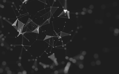 Abstract background. Molecules technology with polygonal shapes, connecting dots and lines....