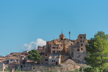 Fototapeta na wymiar View of the village of El Pinel de Brai, Tarragona, Catalonia, Spain.