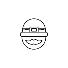 Fototapeta premium leprechaun face with hat, flat style icon