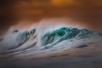 Motion blur photo of a large wave, Sydney Australia