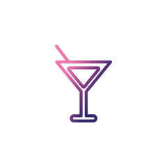 wine glass, gradient style icon