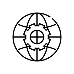 Global settings line icon, concept sign, outline vector illustration, linear symbol.