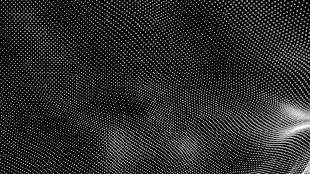 Dot white black wave technology texture background. Abstract big data digital concept. 3d rendering.