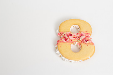 Delicious pastry numbers 8 for the holiday of March.