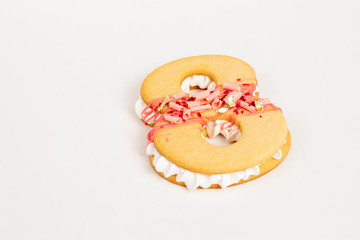 Delicious pastry numbers 8 for the holiday of March.