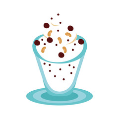 sweet cup with ice cream dessert