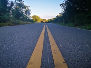 road and blue sky