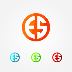 E and S, ES letters logo symbol vector
