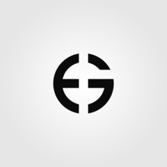 Simple EG or GE letters logo vector icon