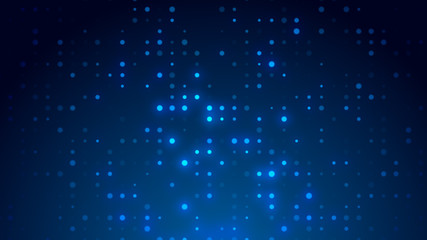 Dot  white blue pattern screen led light gradient texture background. Abstract  technology big data digital background. 3d rendering.