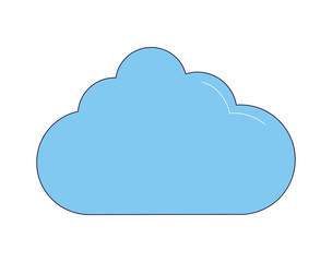 blue cloud icon, colorful design