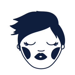 young woman head avatar character