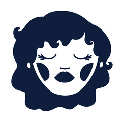 young woman head avatar character