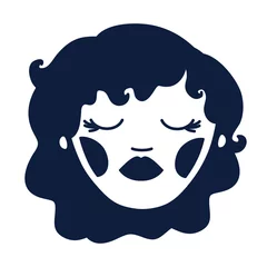 Fotobehang young woman head avatar character © Gstudio