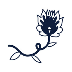 beautiful flower with leafs decoration