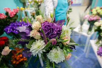 Bouquet of colorful flowers. Gift to your girlfriend.