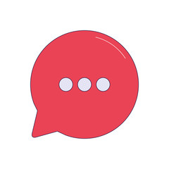 red speech bubble icon, colorful design