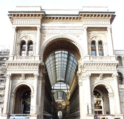 Fototapeta na wymiar Around Cathedral Milan in Italy - MXP