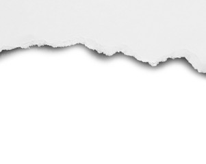 ripped in white paper isolated on white background with copy space for text