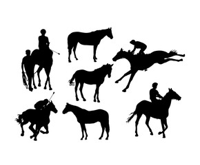 Equestrian Sports Silhouettes, art vector design