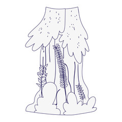 tree bush leaves foliage vegetation nature icon line style