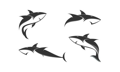 Shark simple model set vector logo