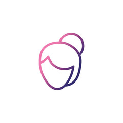 woman faceless ,gradient style icon