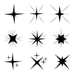 set of sparkle light star logo vector