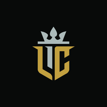 Initial Letter LC with Shield King Logo Design