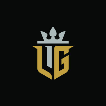 Initial Letter LG with Shield King Logo Design