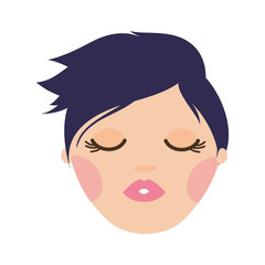 young woman with purple hair avatar character