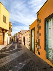 Fototapeta na wymiar Beautiful street in the village of Agüimes, in the Canary Islands