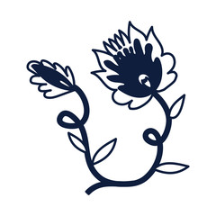 beautiful flower with leafs decoration