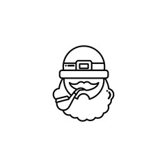 leprechaun face with hat, flat style icon