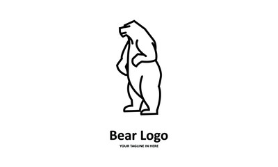 The flat bear logo concept is perfect for business, technology, contractor and housing symbols, health,sport, restaurants, education