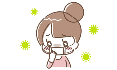 ウィルス　マスク　女性