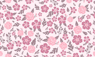 Cute flower spring design, with leaf and flower pattern background.