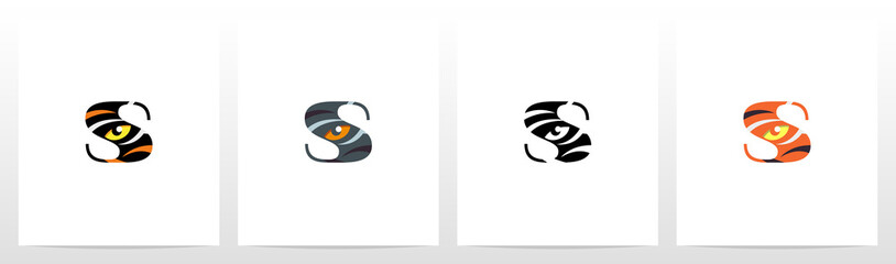 Tiger Eye Inside Letter Logo Design S