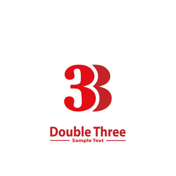 Double Three logo, Number 3 graphic logo template.