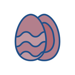 striped easter eggs, line style icon
