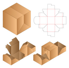 Box packaging die cut template design. 3d mock-up