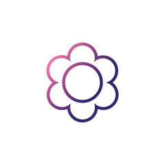 flower with leaf,gradient style icon