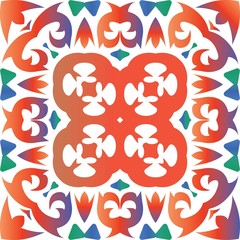 National ornamental patterns in the ceramic tiles.