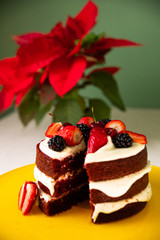 cake with berries