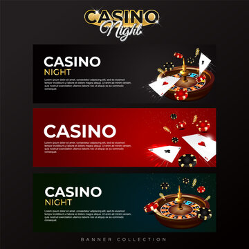Set banner casino night with element in the casino