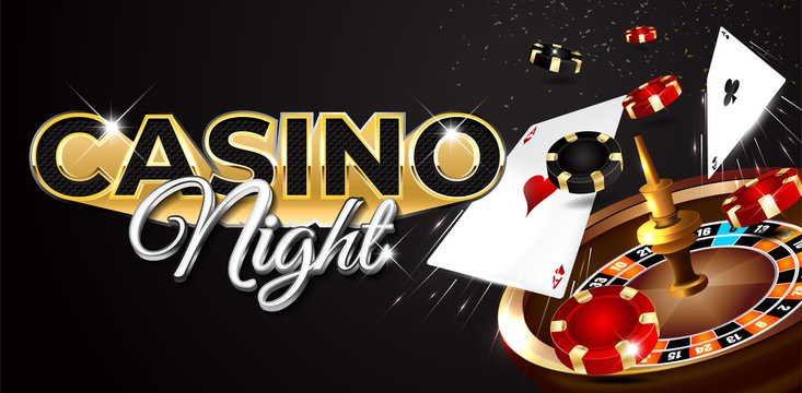 Casino Night banner with card and chips